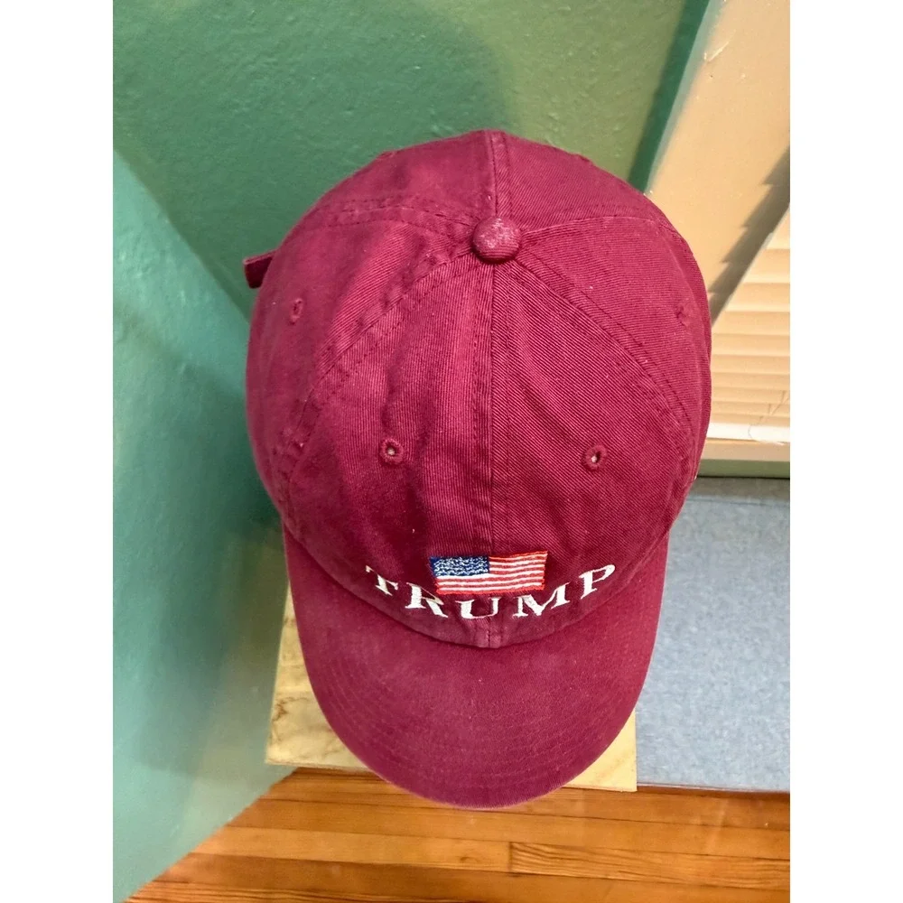 TRUMP America Hat Baseball Cap Embroidered 47 Brand Red Maroon
